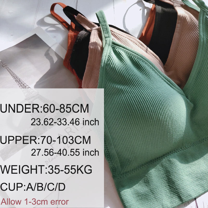 Frauen Tank Top Bralette Baumwolle Unterwäsche nahtlose Rohr Crop Top weiblich rückenfrei Dessous feste Farbe Camisole abnehmbar gepolstert